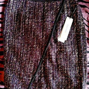 CALVIN KLEIN Women's Black Speckle Pencil Above knee Skirt Size: 4P